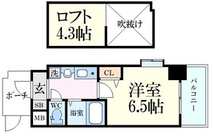 エステムコート神戸県庁前Ⅲフィエルテの物件間取画像